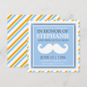 口ひげ男の赤ちゃんシャワー招待状 招待状 (正面/裏面)