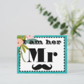 口ひげ私は彼女のMr.ティール(緑がかった色)フローラ小道具 ポストカード (スタンド正面)