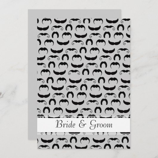 口ひげ結婚と唇 招待状 (正面/裏面)