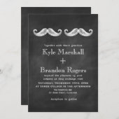 口ひげ結婚式招待状 招待状 (正面/裏面)