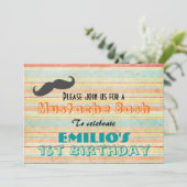 口ひげ誕生日バッシュ招待状 招待状 (スタンド正面)