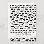 口ひげ赤い結婚唇 招待状 (正面/裏面)