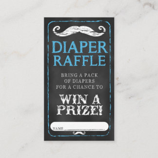 口ひげ赤ちゃんシャワーおむつラッフルチケットベビー エンクロージャーカード