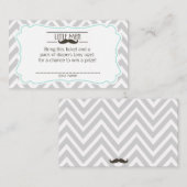 口ひげ赤ちゃんシャワーおむつラッフルチケット エンクロージャーカード (正面/裏面)