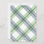 口ひげ赤ちゃんシャワー招待緑の海軍の蝶ネクタイ 招待状 (裏面)