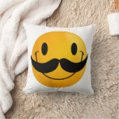 口ひげ顔 クッション (ブランケット)