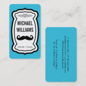 口ひげ/ストライプ（青） 名刺 (正面/裏面)