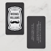 口ひげ/ストライプ(黒) 名刺 (正面/裏面)