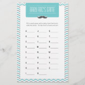 口ひげ/小さな男の赤ちゃんシャワーABCsゲーム (正面)