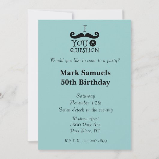 口ひげ 招待状 (裏面)