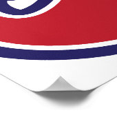 口ひげ – 赤、白、青 ポスター (角)