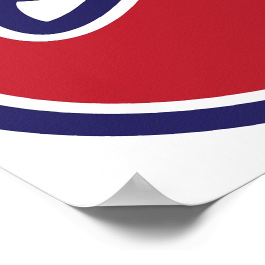 口ひげ – 赤、白、青 ポスター (角)