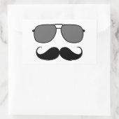 口ひげ 長方形シール (バッグ)