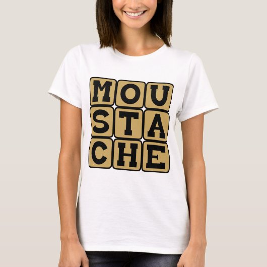 口ひげ、顔の毛 Tシャツ (正面)