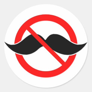口ひげ- ANTI-MUSTACHE -その事を剃らないで下さい ラウンドシール