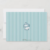 口ひげBashカップルズベビーシャワー-青と白 招待状 (裏面)