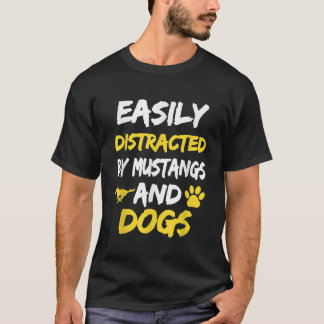 口ひげTシャツと犬Tシャツのおもしろいに簡単に気を取られる Tシャツ