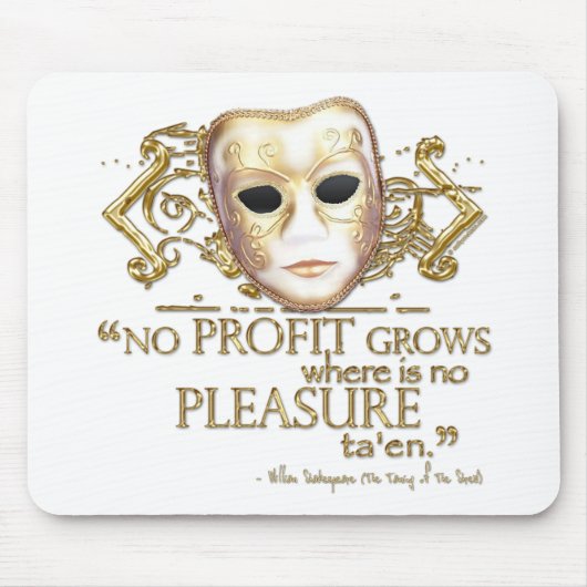 口やかましい女の引用文(金ゴールド版)の飼いならすこと マウスパッド (正面)