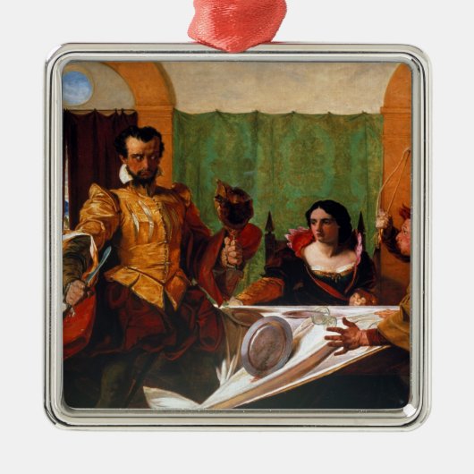 口やかましい女の飼いならすこと メタルオーナメント (正面)