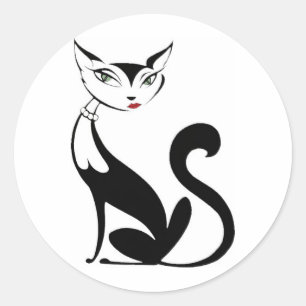 口やかましい女猫 ラウンドシール