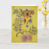 口やかましい女 カード (黄色い花)