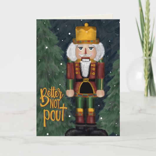 口をおもしろいすくむくるみ割り伝統的は無い カード (正面)