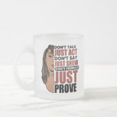 口を利くな。見せろって言うなよ。禁止する フロストグラスマグカップ (左)