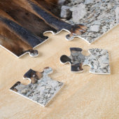 口を大きく開けた美しい赤いキツネ ジグソーパズル (側面)