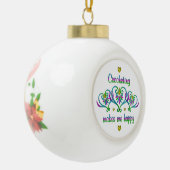 口を揃えると嬉しい セラミックボールオーナメント (左)