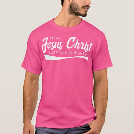 口を楽しむ開かないイエス・キリスト Tシャツ (正面)