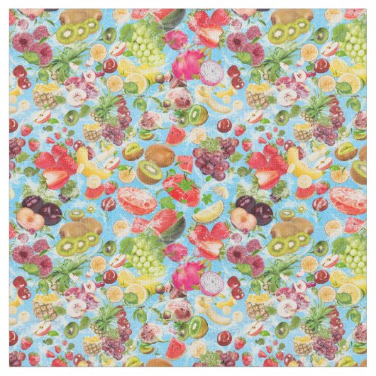 口を水に浸す熱帯果実が繰り返す ファブリック (クローズアップ)