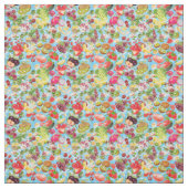 口を水に浸す熱帯果実が繰り返す ファブリック (見本)