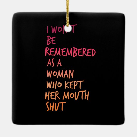 口を閉ざされた女として思い出されない セラミックオーナメント (裏面)