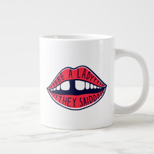 口を閉ざした女性である ジャンボコーヒーマグカップ