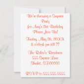 口を閉じて驚きのパーティー招待状 招待状 (裏面)