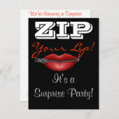 口を閉じて驚きのパーティー招待状 招待状 (正面/裏面)