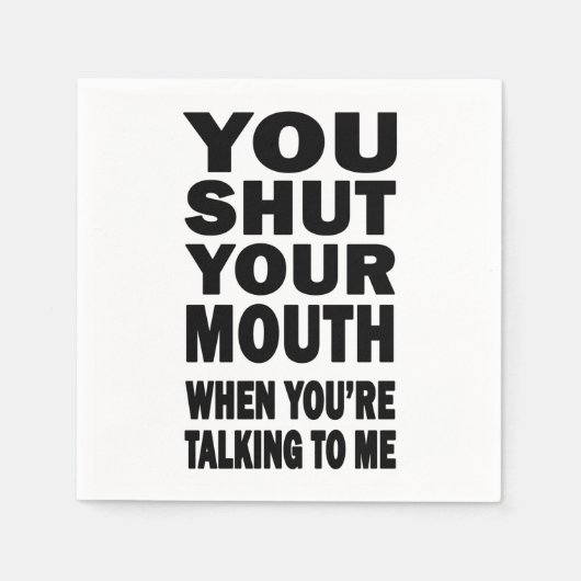 口を閉じなさい スタンダードカクテルナプキン (正面)