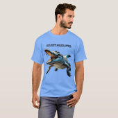 口を開いた水中の塩水ワニURM Tシャツ (正面フル)