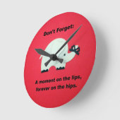 口を開いた瞬間永遠にお尻... ラウンド壁時計 (傾斜)