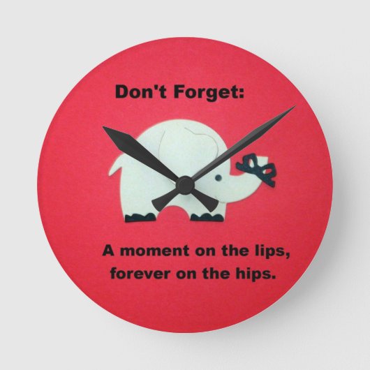 口を開いた瞬間永遠にお尻... ラウンド壁時計 (正面)