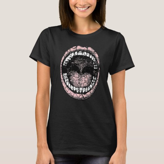 口を開いて困った顔 Tシャツ (正面)