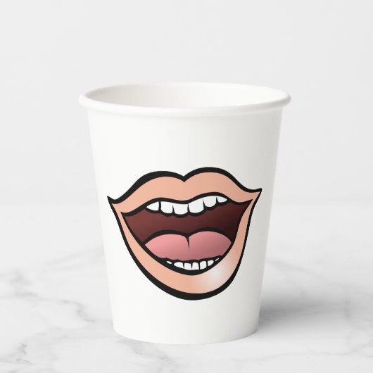 口を開く 紙コップ (正面)