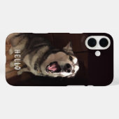 口を開けたアラスカン・マラミュートの写真 Case-Mate iPhoneケース (裏面 (横))