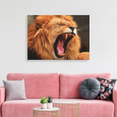 口を開けたライオン キャンバスプリント (インサイチュ (リビング))