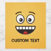 口を開けた顔ワインラベルで微笑む ワインラベル (シングルラベル)