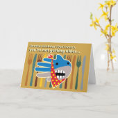 口を開けてサメ カード (黄色い花)