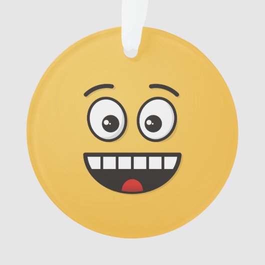 口を開けて微笑む顔 オーナメント (正面)