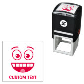 口を開けて微笑む顔 セルフインキングスタンプ (インサイチュ)