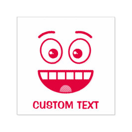 口を開けて微笑む顔 セルフインキングスタンプ