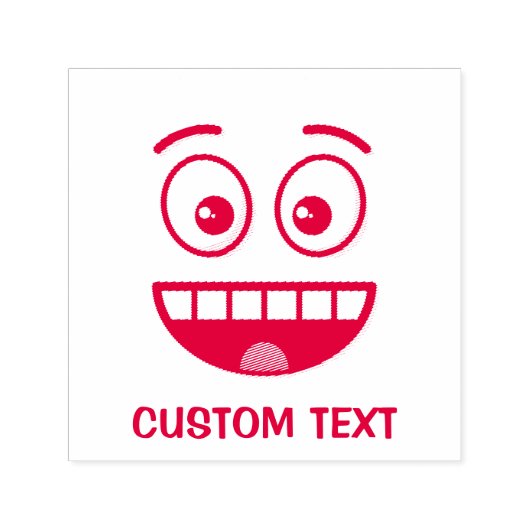 口を開けて微笑む顔 セルフインキングスタンプ (デザイン)